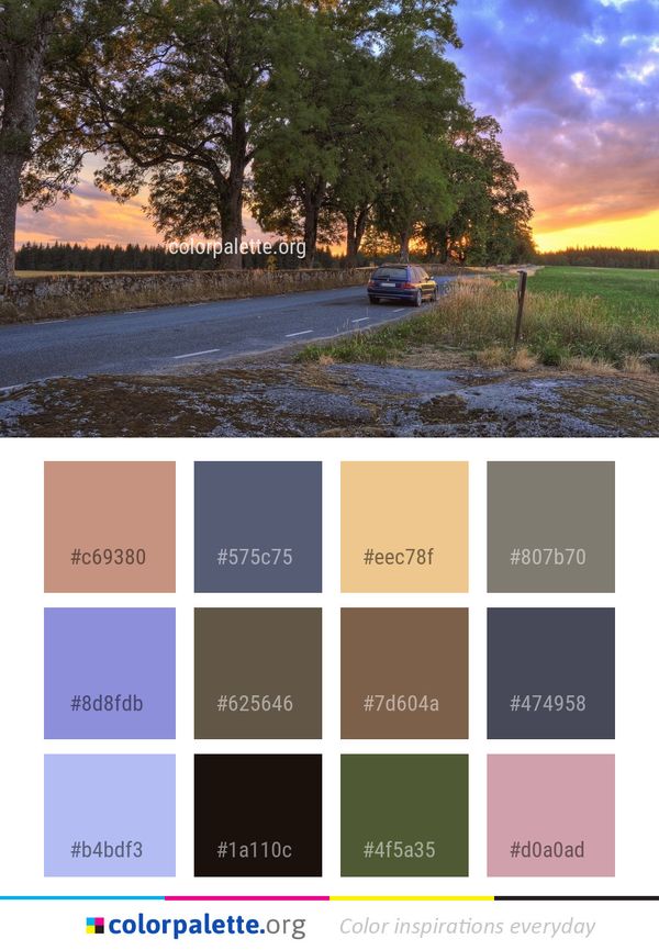 Road Car Sky Color Palette