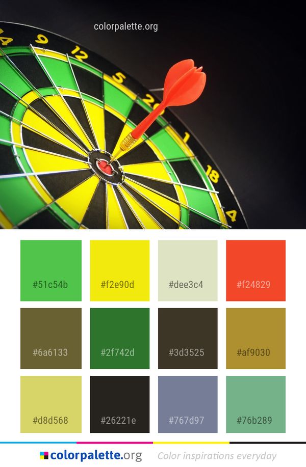 Darts Yellow Dart Color Palette