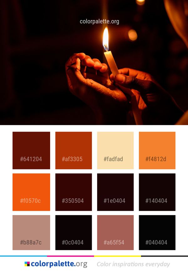 Hand Flame Finger Color Palette