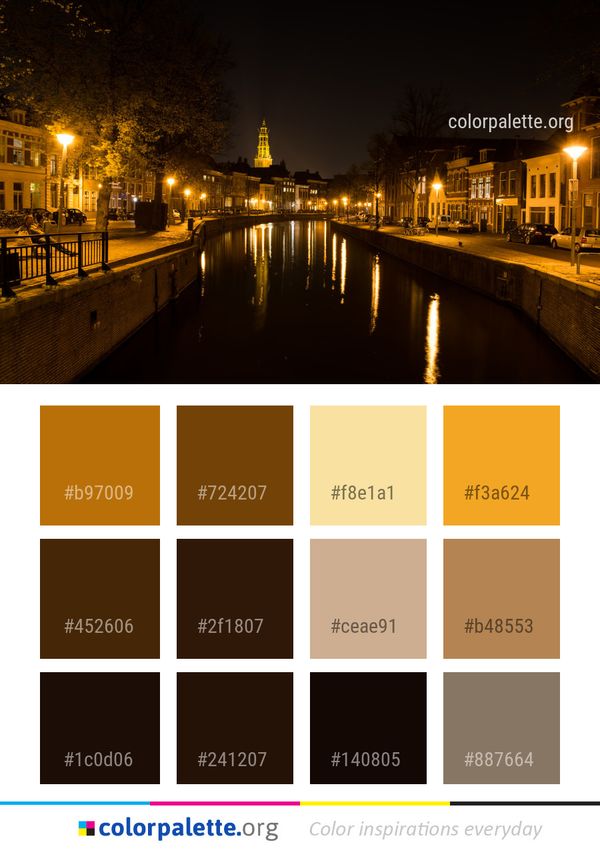 Reflection Waterway Night Color Palette