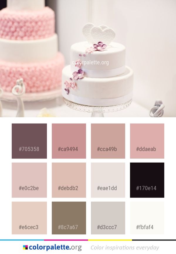 Wedding Cake Sugar Decorating Color Palette