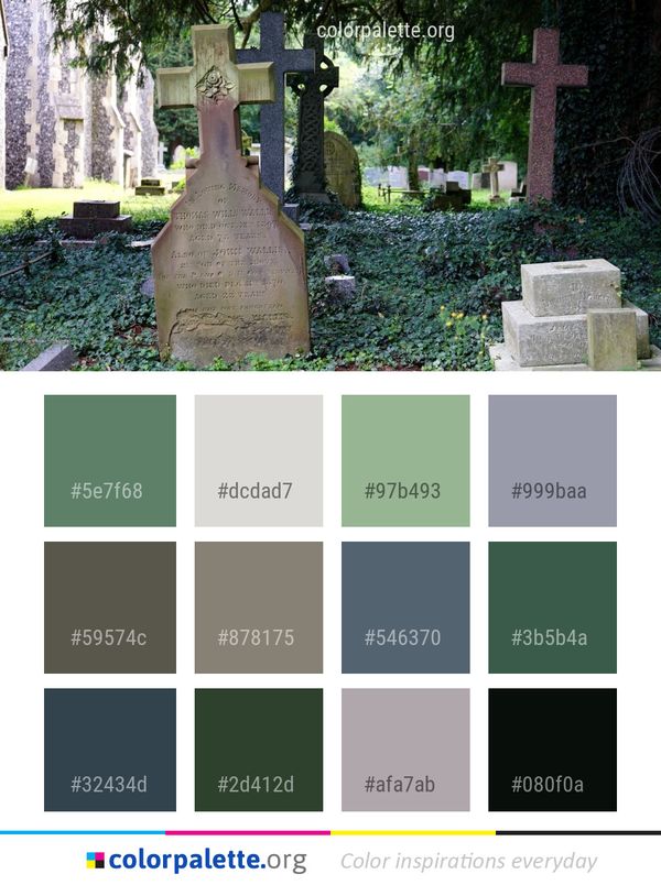Grave Cemetery Headstone Color Palette