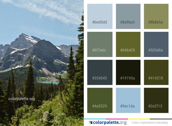 Mountain Wilderness Mountainous Landforms Color Palette
