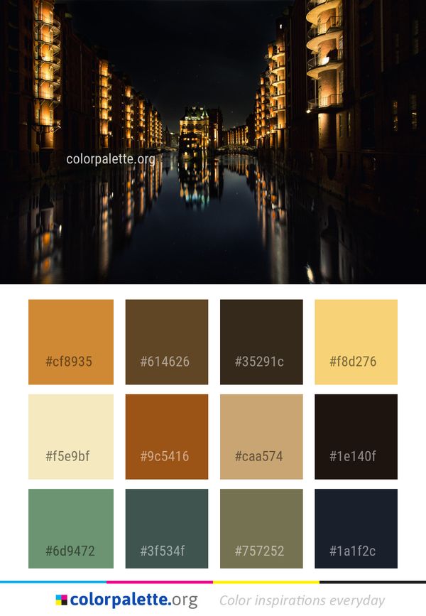 Reflection Waterway Night Color Palette