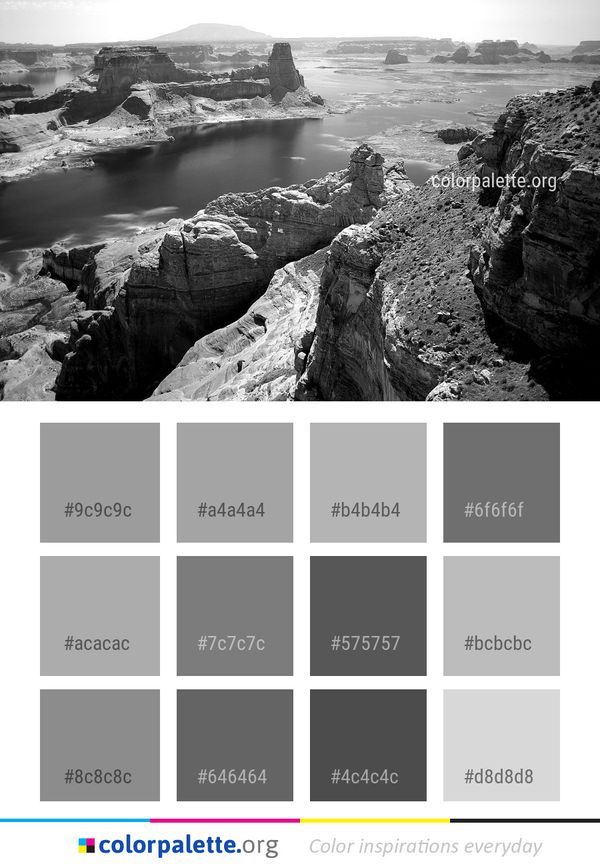 Rock Black And White Water Color Palette