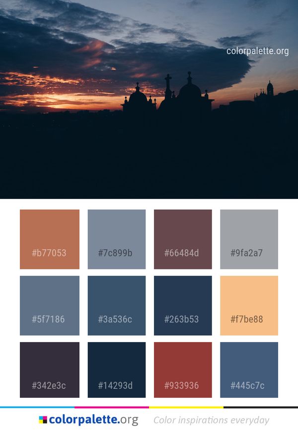 Sky Sunset Afterglow Color Palette