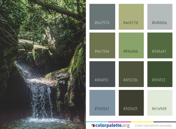 Waterfall Water Nature Color Palette