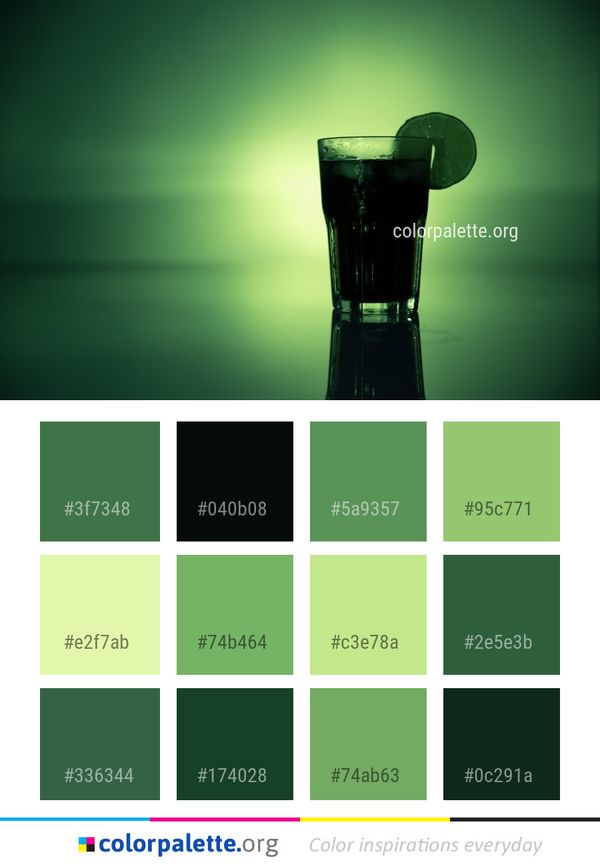 Green Bottle Glass Color Palette