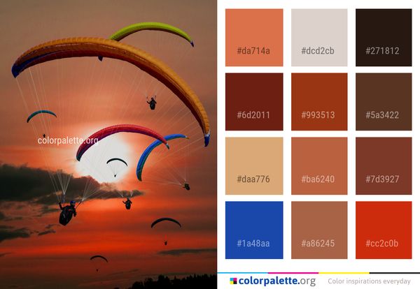 Air Sports Paragliding Parachute Color Palette