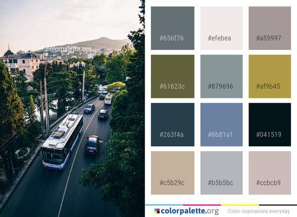 Car Transport Waterway Color Palette