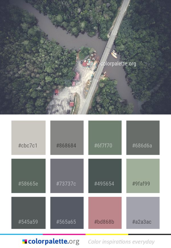 Aerial Photography Waterway Color Palette
