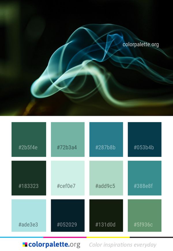 Blue Green Smoke Color Palette