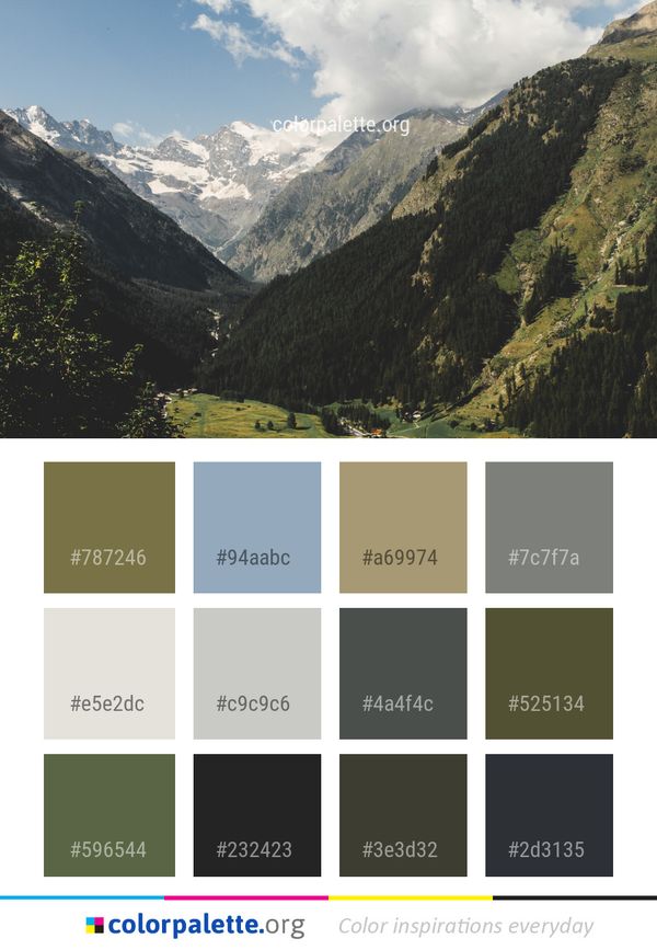 Mountainous Landforms Mountain Range Color Palette