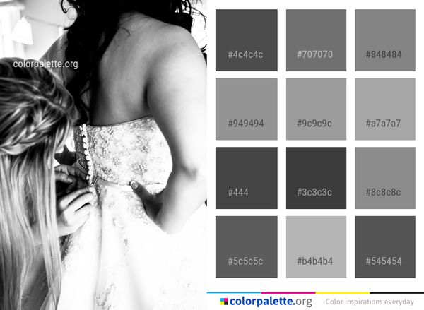 Photograph Black And White Gown Color Palette