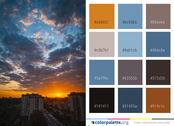 Sky Afterglow Cloud Color Palette