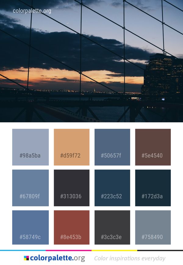 Sky Cloud Afterglow Color Palette