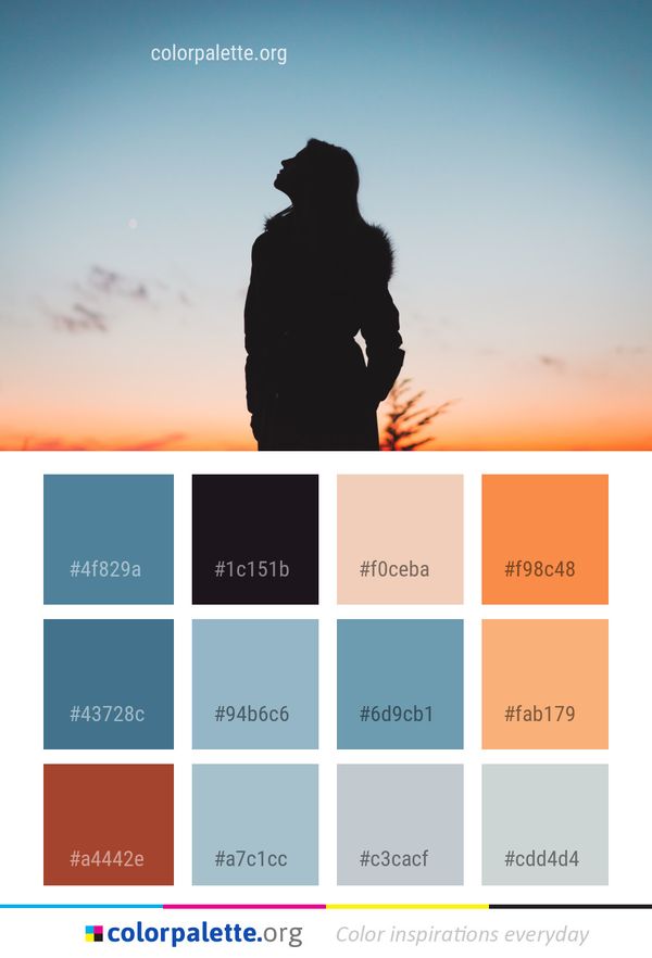 Sky Cloud Silhouette Color Palette