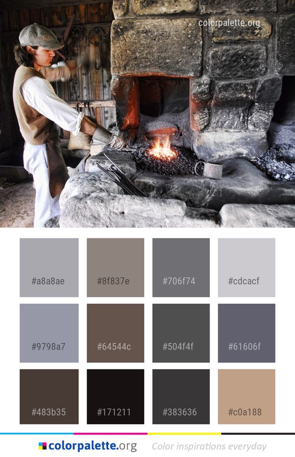 Blacksmith Metalsmith Forge Color Palette
