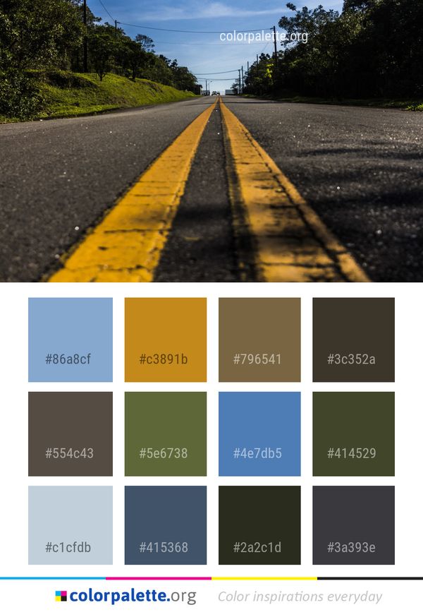 Road Asphalt Lane Color Palette