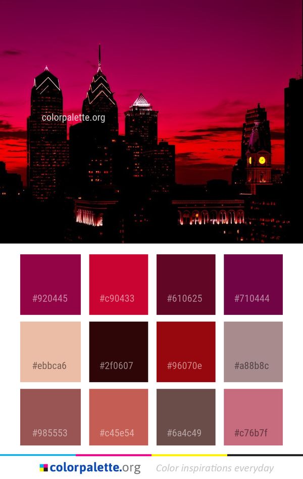 Red Sky Skyline Color Palette