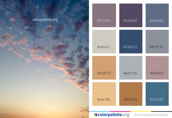 Sky Afterglow Cloud Color Palette