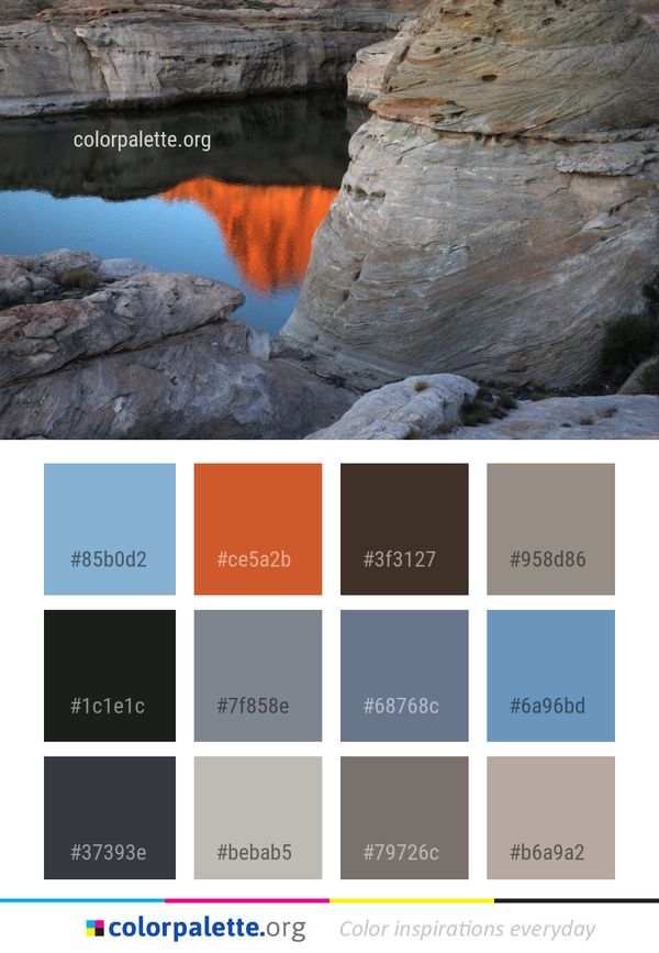 Water Rock Reflection Color Palette