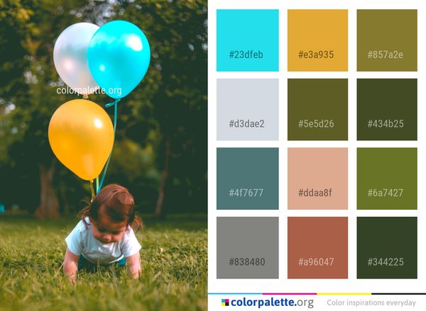 Balloon Grass Fun Color Palette