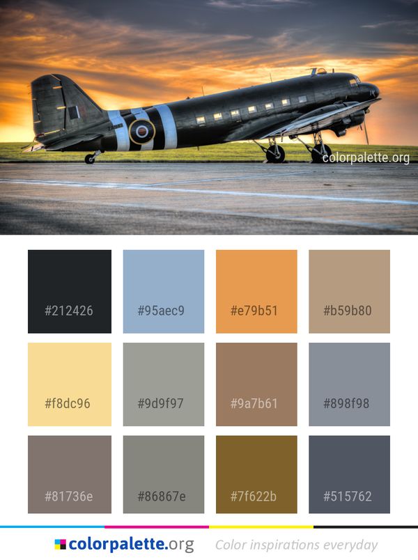 Airplane Aircraft Douglas Ac 47 Spooky Color Palette