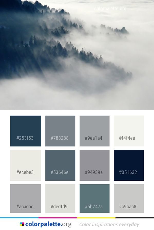 Sky Cloud Fog Color Palette