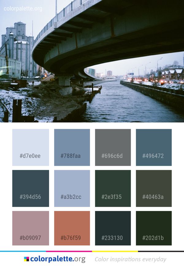 Waterway Bridge Water Color Palette