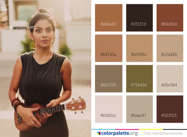 Shoulder Girl Musical Instrument Color Palette