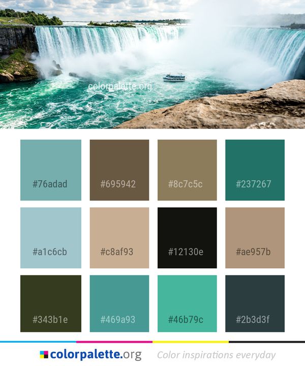 Waterfall Water Nature Color Palette