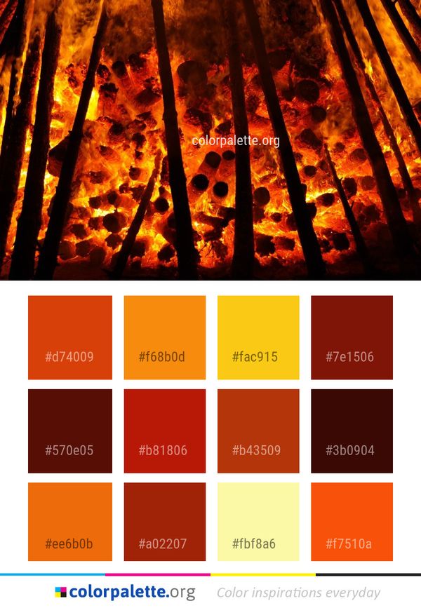 Flame Fire Heat Color Palette