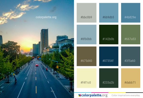 Metropolitan Area Road City Color Palette