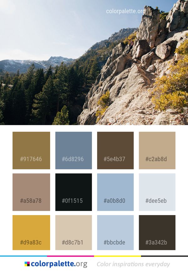 Mountainous Landforms Mountain Rock Color Palette