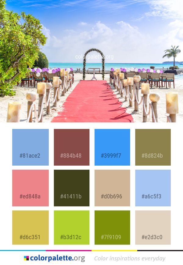Resort Ceremony Aisle Color Palette