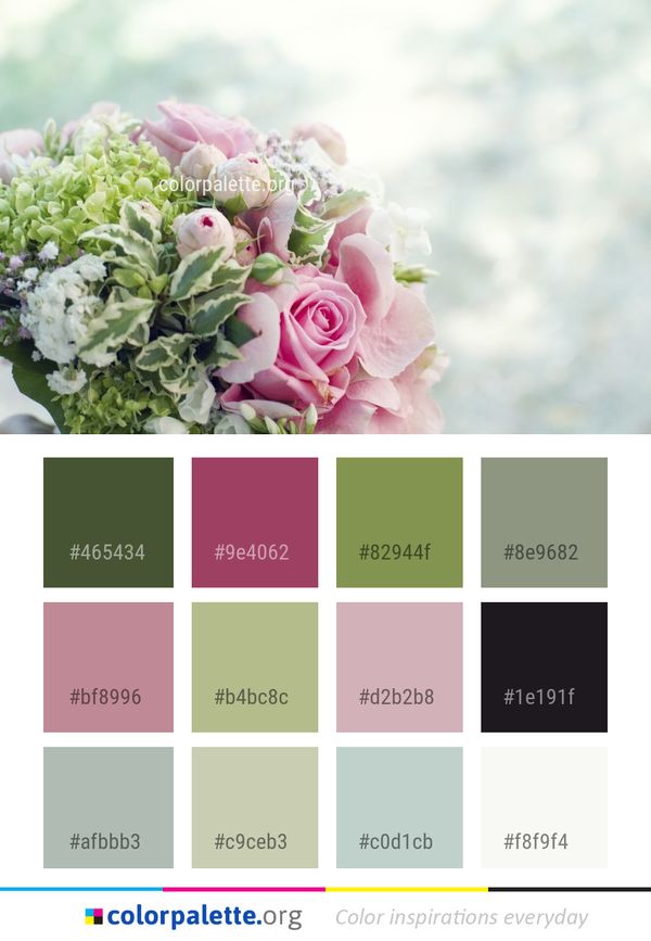 Flower Bouquet Arranging Color Palette