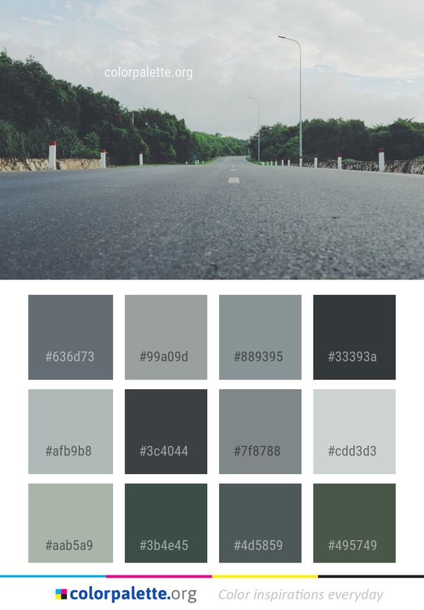 Road Lane Asphalt Color Palette
