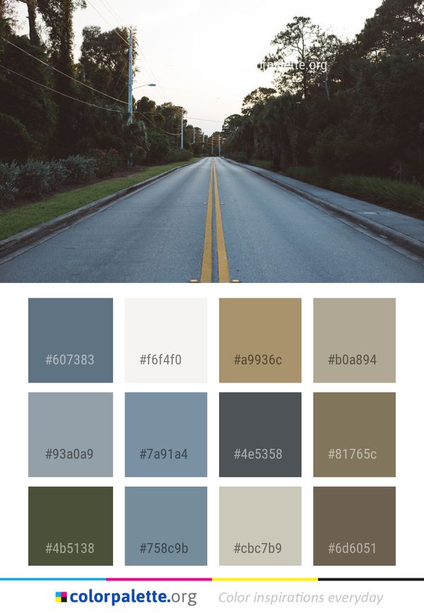 Road Lane Sky Color Palette