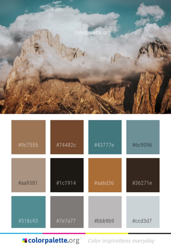 Sky Cloud Mountainous Landforms Color Palette