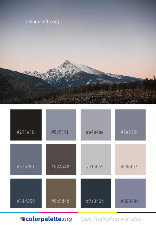 Sky Mountainous Landforms Mountain Color Palette