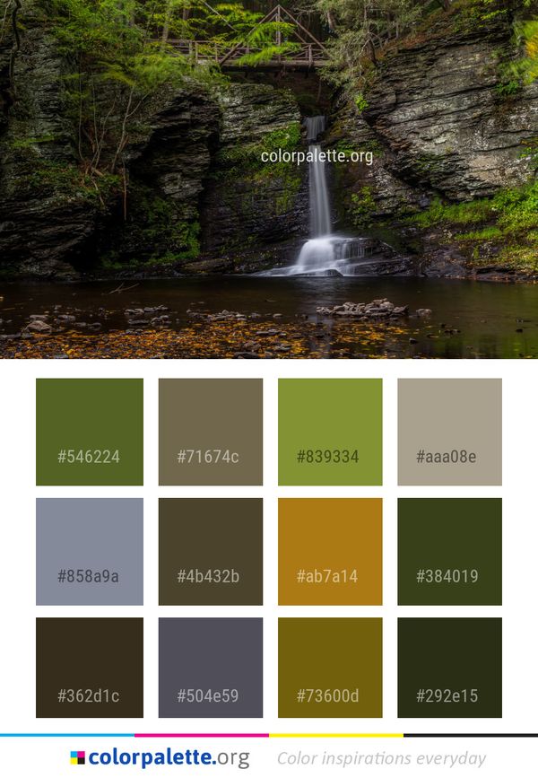 Waterfall Water Nature Color Palette