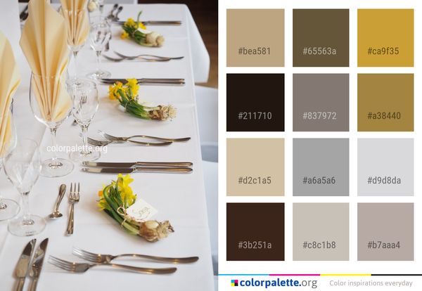 Yellow Table Tableware Color Palette