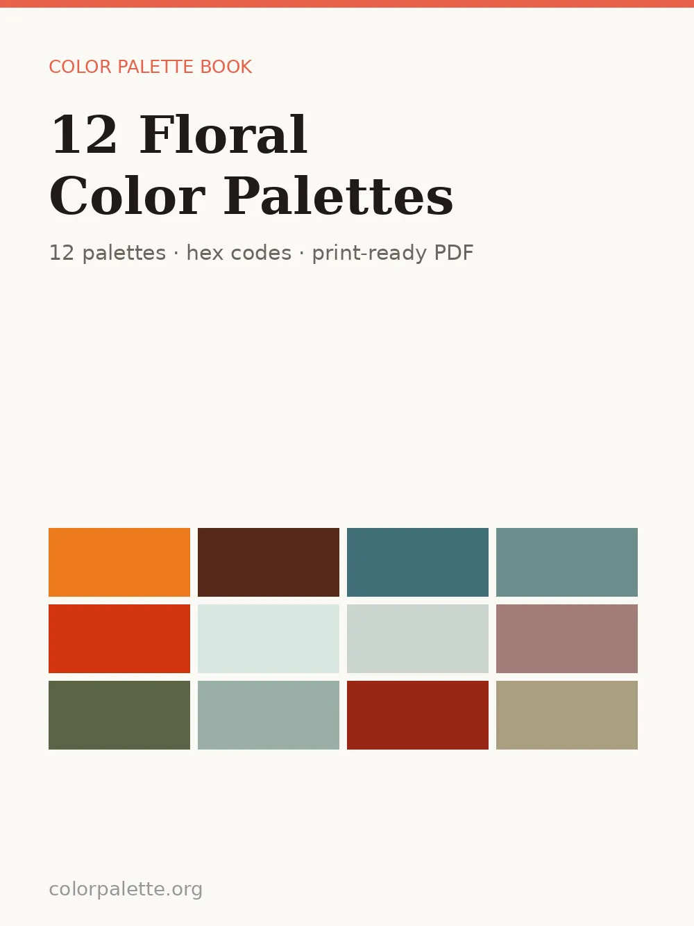 12 Floral Color Palettes