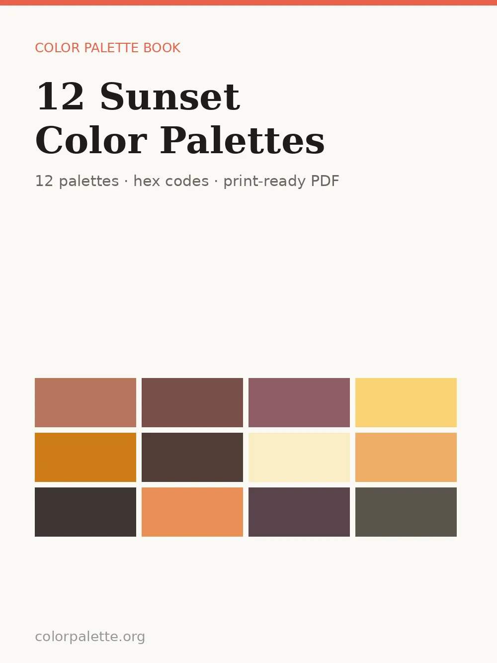 12 Sunset Color Palettes