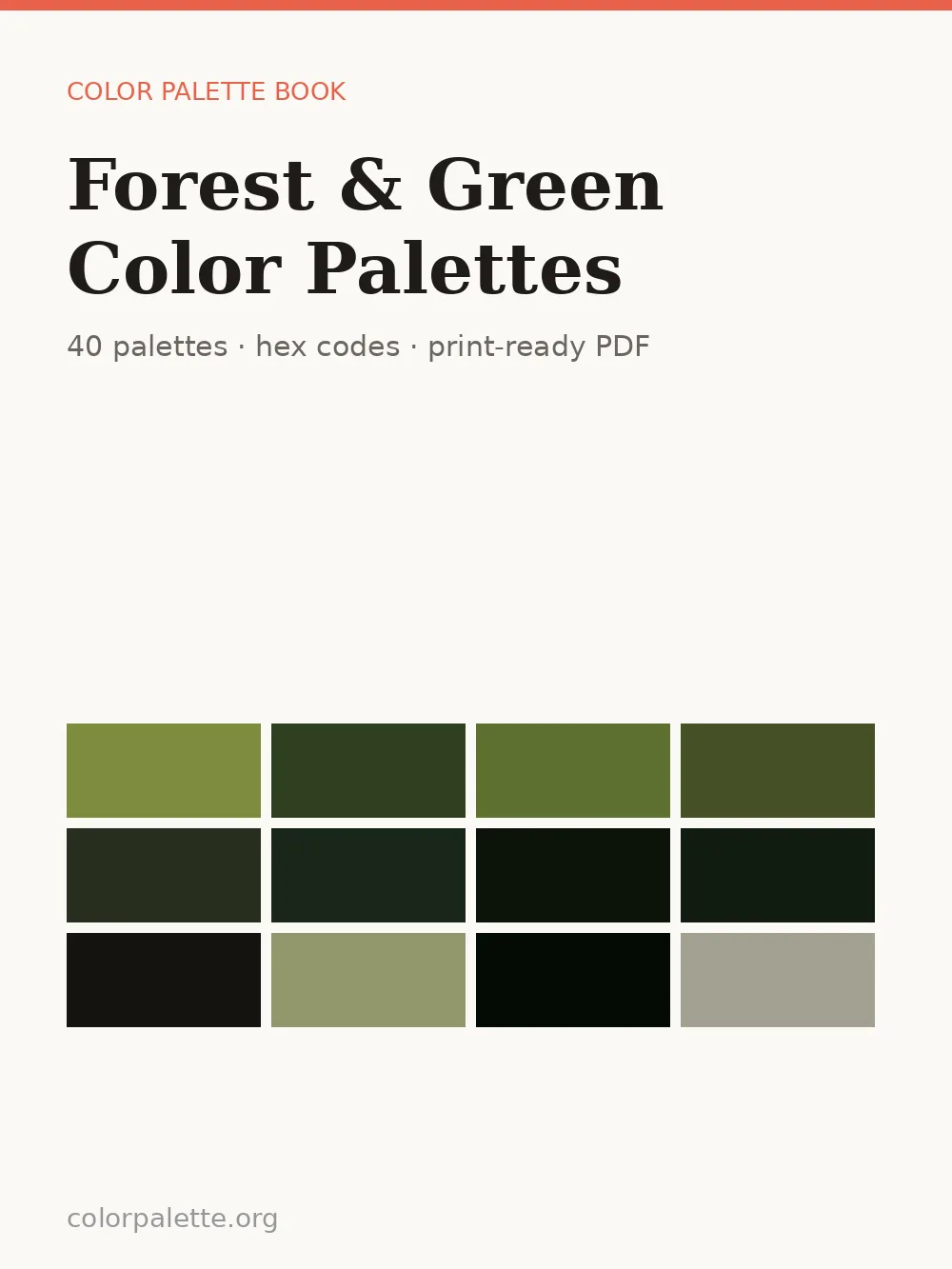 Forest & Green Color Palettes — Book