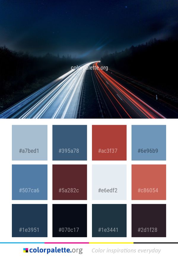 Road Sky Highway Color Palette