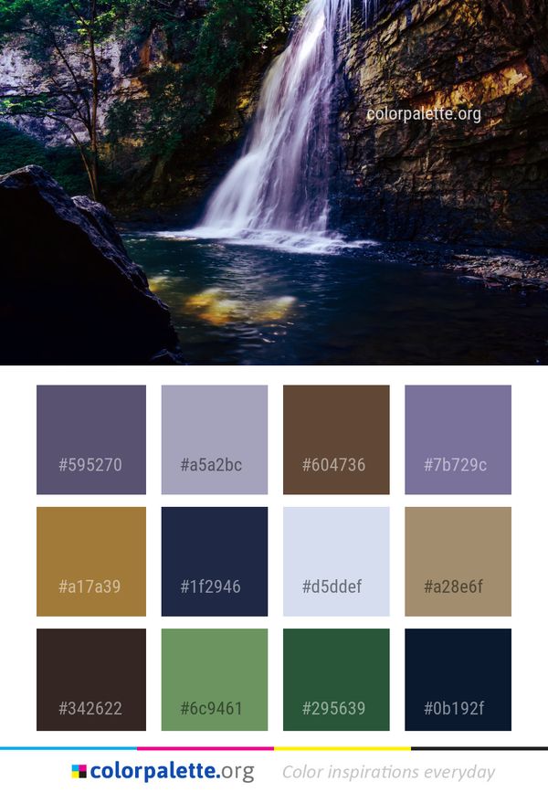 Waterfall Water Nature Color Palette