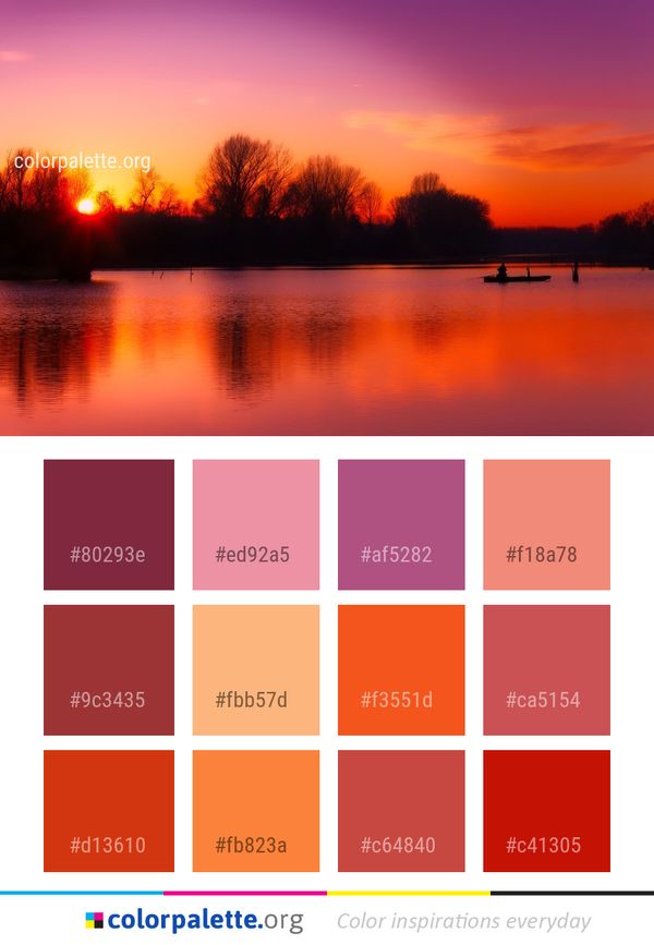 Reflection Sky Red At Morning Color Palette