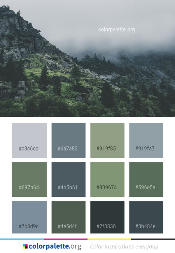 Mountainous Landforms Mountain Vegetation Color Palette